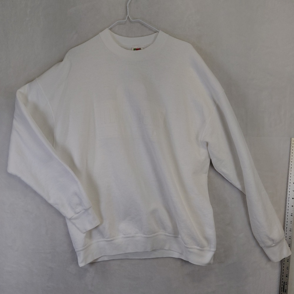 Vintage Fruit of the Loom Hilton Head White Embossed Sweatshirt XL 90s Best